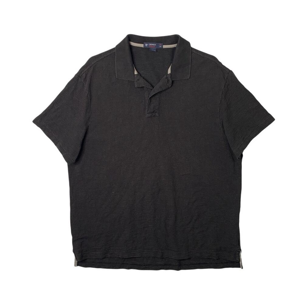 Cremieux Polo Shirt Mens XL Black Cotton Collection Short Sleeve High Low Casual